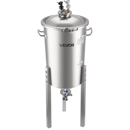 VEVOR konischer Gärbehälter Edelstahl 30 L Gärtank für Heimbrauen, Gärkessel mit konischem Boden & Verlängerungsbeinen & Deckel & Griff & Thermometer, Gärfass für Wein- und Biergärung – Bild 9