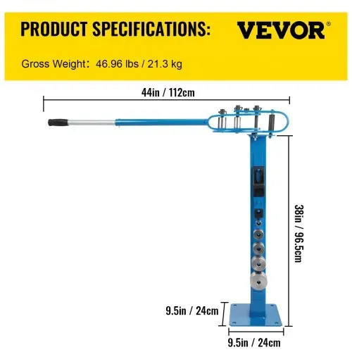 VEVOR Biegen Presser Bender Rohr Stahl, 111,76 cm Teleskopgriff Rohrbiegemaschine, 5/16 x 1-1/4 Zoll und 1/4 x 1-15/16 Zoll Flussstahlkapazität Rohrbiegegerät, Rohrbieger Set mit 7 Formen und 3 Ring – Bild 6