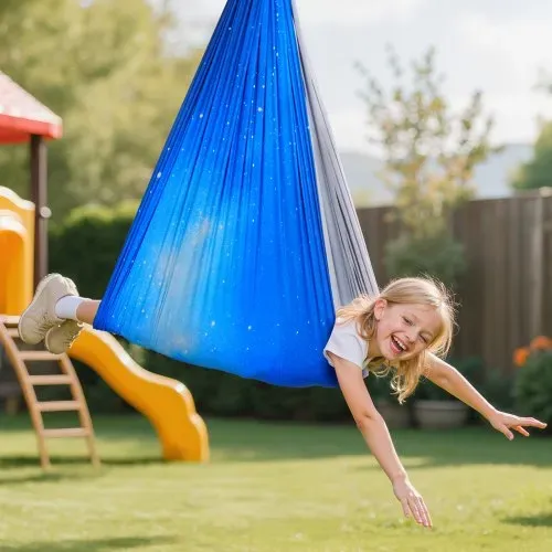 VEVOR Aerial Yoga Hängematte Set aus doppellagigem Stoff, Aerial Yoga Swing Air Fliegen, Yoga-Schaukel mit 360°-Drehaufhängung & O-Sling & 136,07 kg Max. Tragfähigkeit, Hängeschaukeln Blau – Bild 7