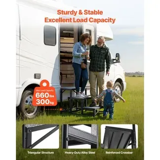 VEVOR RV Treppe mit Handlauf, 3-stufige Tragbare Standtreppe mit 299,38 kg Tragkraft Rutschfeste Trittstufe für Camper Mobilheime Pool und Spa Robuste Außentreppe Ideal für Senioren und Haustiere VEVOR RV Treppe mit Handlauf, 3-stufige Tragbare Standtreppe mit 299,38 kg Tragkraft Rutschfeste Trittstufe für Camper Mobilheime Pool und Spa Robuste Außentreppe Ideal für Senioren und Haustiere