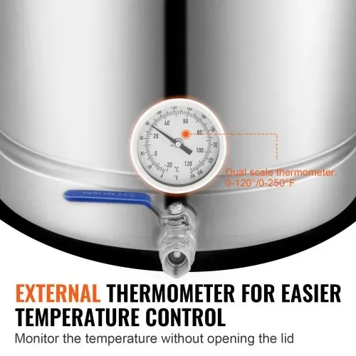 VEVOR Braukessel Bierbrauanlage Heimbrauanlage 60,57 L Thermometer Gärtopf – Bild 2