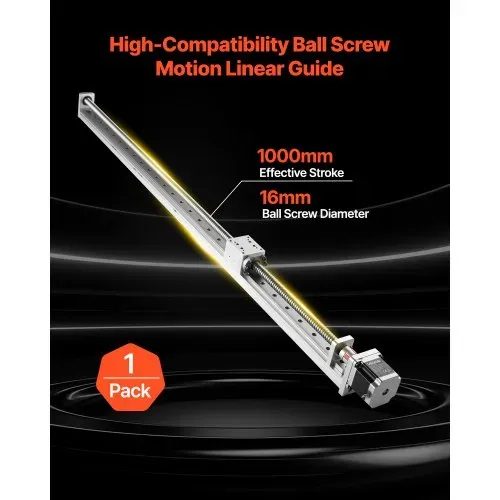 VEVOR Linearführung, 1000 mm Hub, Kugelgewindetrieb, CNC-Linearführungs-Tischantrieb, motorisierter Nema 23 Schrittmotor, hohe Präzision, für Graviermaschinen, CNC-Fräsmaschinen und 3D-Drucker VEVOR Linearführung, 1000 mm Hub, Kugelgewindetrieb, CNC-Linearführungs-Tischantrieb, motorisierter Nema 23 Schrittmotor, hohe Präzision, für Graviermaschinen, CNC-Fräsmaschinen und 3D-Drucker