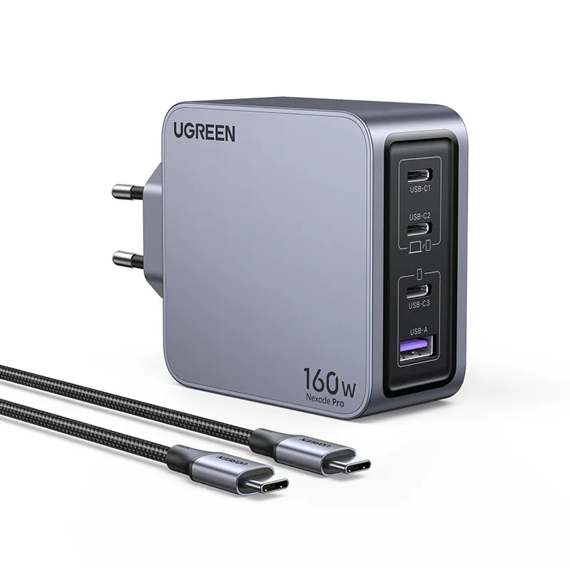 Ugreen Nexode Pro 160W GaN Charger with USB-C Cable Universal Schwarz, Grau AC Schnellladung Drinnen – Bild 2