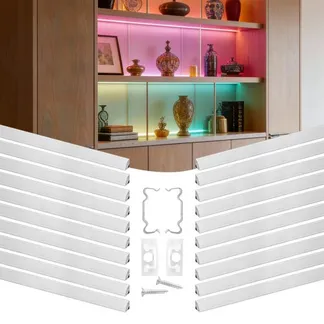 VEVOR LED Profil 20er-Pack 1 m, Eloxierte Aluminiumprofile mit Milchiger Abdeckung, Endkappen & Befestigungsclips, Kanäle, Diffusor für LED-Streifen, Ideal für Unterbau-Arbeitsplatten, V-Form VEVOR LED Profil 20er-Pack 1 m, Eloxierte Aluminiumprofile mit Milchiger Abdeckung, Endkappen & Befestigungsclips, Kanäle, Diffusor für LED-Streifen, Ideal für Unterbau-Arbeitsplatten, V-Form