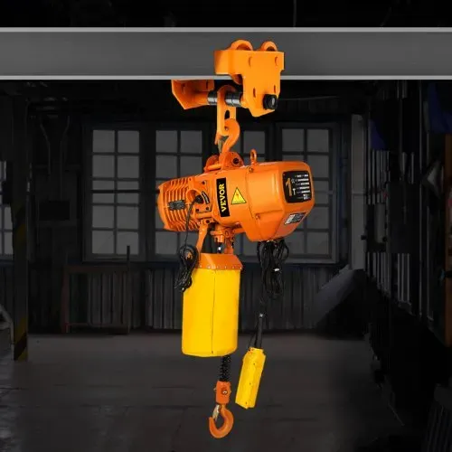 VEVOR Elektrischer Kettenzug, 2200 lbs Tragkraft, 13 ft Hubhöhe, 11 ft/min Geschwindigkeit, 230 V, einphasiger Brückenkran mit G80-Kette, 10,8 ft Kabelfernbedienung für Garage, Geschäft, Hotel, Zuhause – Bild 7