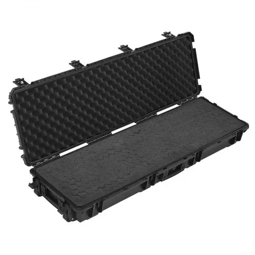 VEVOR Waffenkoffer mit Hartschale für Langwaffen, abschließbarer Gewehrkoffer mit abnehmbarem XPE-Schaum, Langwaffenkoffer Waffenaufbewahrung rollbar IP67 wasserfest, 134,1 x 42,5 x 18 cm Schwarz – Bild 10