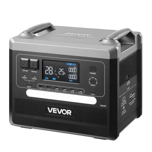 VEVOR Tragbare Powerstation, 2400W 2160Wh Solargenerator mit 10 Ausgängen und einstellbarer Eingangsleistung, erweiterbarer LiFePO4-Akku für Zuhause, Camping und Wohnmobil (Solarpanel NICHT enthalten) – Bild 10