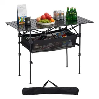 VEVOR Klapptisch Buffettisch tragbarer Allzwecktisch 120 cm, rechteckiger Aluminiumtisch (für 4-6 Personen) mit verstellbarer Höhe & Tragetasche, Gartentisch Campingtisch für Partys Picknick Schwarz VEVOR Klapptisch Buffettisch tragbarer Allzwecktisch 120 cm, rechteckiger Aluminiumtisch (für 4-6 Personen) mit verstellbarer Höhe & Tragetasche, Gartentisch Campingtisch für Partys Picknick Schwarz