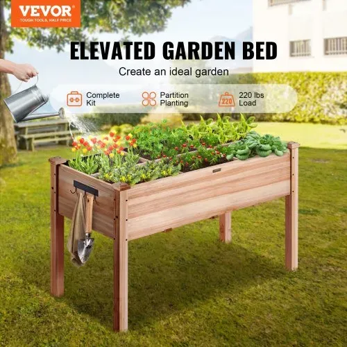 VEVOR Hochbeet Holz Pflanzkübel mit Ablage Blumenkasten 100kg Tragfähigkeit Garten Pflanzkasten Terrassen Gemüsebeet Gartenbeet Pflanzbeet 120x58x76cm ideal für den Anbau von Gemüse Obst Kräutern VEVOR Hochbeet Holz Pflanzkübel mit Ablage Blumenkasten 100kg Tragfähigkeit Garten Pflanzkasten Terrassen Gemüsebeet Gartenbeet Pflanzbeet 120x58x76cm ideal für den Anbau von Gemüse Obst Kräutern