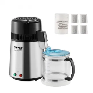 VEVOR Wasser-Destilliergerät Destilliergerät, 4 L Gereinigtes Wasser Reiniger Filter, 750 W Destilliertes Wasser Maker, Edelstahl Innenraum Destilliergerät Wasser Silber Haushalt 1 LWasser pro Std. VEVOR Wasser-Destilliergerät Destilliergerät, 4 L Gereinigtes Wasser Reiniger Filter, 750 W Destilliertes Wasser Maker, Edelstahl Innenraum Destilliergerät Wasser Silber Haushalt 1 LWasser pro Std.
