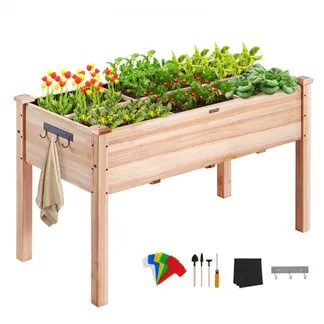 VEVOR Hochbeet Holz Pflanzkübel mit Ablage Blumenkasten 100kg Tragfähigkeit Garten Pflanzkasten Terrassen Gemüsebeet Gartenbeet Pflanzbeet 120x58x76cm ideal für den Anbau von Gemüse Obst Kräutern VEVOR Hochbeet Holz Pflanzkübel mit Ablage Blumenkasten 100kg Tragfähigkeit Garten Pflanzkasten Terrassen Gemüsebeet Gartenbeet Pflanzbeet 120x58x76cm ideal für den Anbau von Gemüse Obst Kräutern