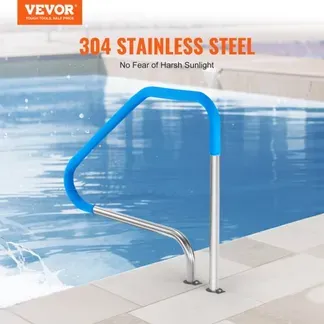 VEVOR Pool Handlauf, 1165 x 42 x 935 mm Griffbogen, Edelstahl (vorgefertigt) für Innen-/Außenpools, Pooleinstieg, rostfreier Haltegriff mit blauer Griffabdeckung & Zubehör für Spas, Einstieghilfe VEVOR Pool Handlauf, 1165 x 42 x 935 mm Griffbogen, Edelstahl (vorgefertigt) für Innen-/Außenpools, Pooleinstieg, rostfreier Haltegriff mit blauer Griffabdeckung & Zubehör für Spas, Einstieghilfe