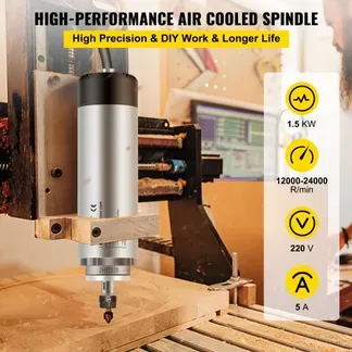 VEVOR Spindelmotor CNC Spindelmotor Luftgekühlte 1,5 Kw, Luftkühlung Spindelmotor 220 – 250 V Luftgekühlter Motor für CNC Spannzangenfutter 8000-24000 U/min Air Cooled Spindle Motor Wind Cooled VEVOR Spindelmotor CNC Spindelmotor Luftgekühlte 1,5 Kw, Luftkühlung Spindelmotor 220 – 250 V Luftgekühlter Motor für CNC Spannzangenfutter 8000-24000 U/min Air Cooled Spindle Motor Wind Cooled