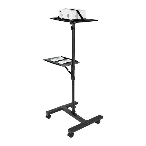 VEVOR Projektorständer Beamer Ständer höhenverstellbar 86-136 cm, Laptop-Bodenständer für Projektor, multifunktionale Halterung für Meetings, Projektionswagen Videoständer 50 x 45 x 136 cm – Bild 9