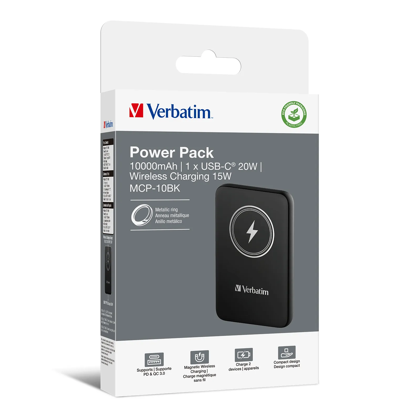 Verbatim Charge 'n' Go Lithium Polymer (LiPo) 10000 mAh Kabelloses Aufladen Schwarz – Bild 5