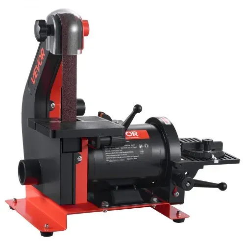 VEVOR Band-Tellerschleifer 250 W, 127 mm Tellerschleifer & 25,4x762 mm Bandschleifer, mit 0-45° verstellbarem Arbeitstisch & Staubabsauganschluss für Holzbearbeitung, Messerschärfen – Bild 8