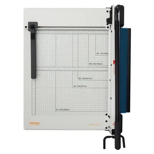 VEVOR Papierschneider manuelle Schneidemaschine (bis A3 Papier, 400 Blatt Kapazität), Papierschneidemaschine Hebelschneider, Guillotine-Schere für Papier höchste Präzision Büro Zuhause Schule – Bild 9