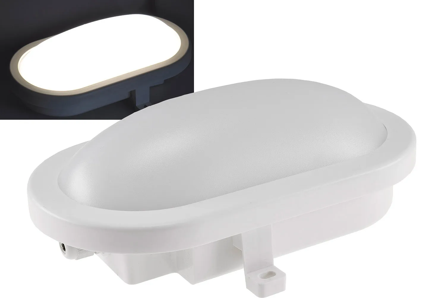 LED Oval-Armatur „FRL-O 12“ IP44 Feuchtraum-Leuchte, 13W, 965lm, 4000K LED Oval-Armatur „FRL-O 12“ IP44 Feuchtraum-Leuchte, 13W, 965lm, 4000K
