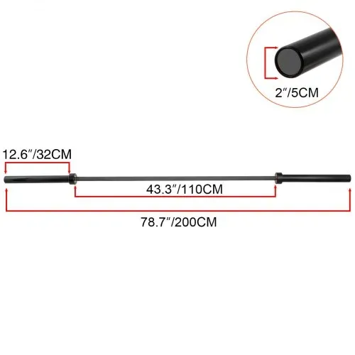 VEVOR 2 m Barbell 15 kg Olympische Langhantel Heben Fitness Training für Gewichtheben Powerlifting Heben Squat Bankdrücken Stange mit Schnallen – Bild 7