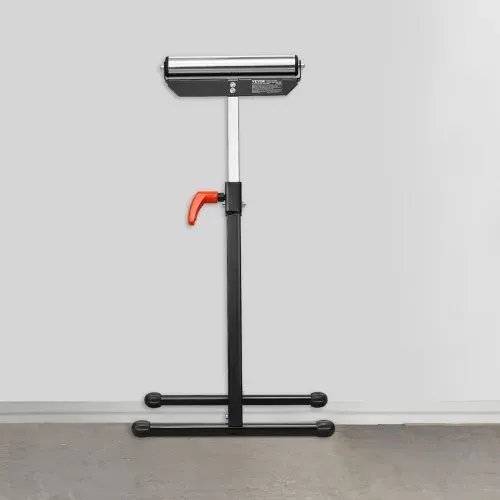 VEVOR 2er-Set Rollenbock, 61 kg Tragkraft, höhenverstellbar 68-108 cm,kappbarer Rollenständer mit 292,1 mm poliertem Stahlrollenkopf, Arbeitsbock für Tischkreissägen-Auslauf, Verlängerungsstütze – Bild 7