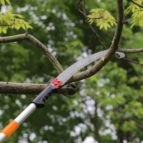 VEVOR Teleskop Astsäge Manuell Baumsäge 1,4-3m einstellbar Hochentaster mit 8 Stangen Astschere Teleskop Klinge aus Kohlenstoffstahl Reichweit bis zu 298cm zum Beschneiden von Äste Büsche Stämme – Bild 7