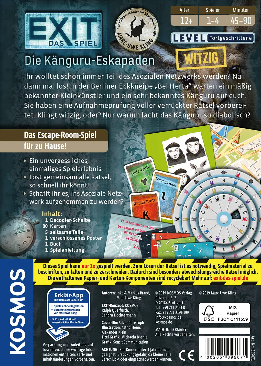 Kosmos 6950710 EXIT - Das Spiel: Die Känguru-Eskapaden Brettspiel Abzug – Bild 6