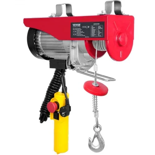 VEVOR 230V Elektrische Seilwinde 300kg bis 600kg Hubhöhe 12m Seilzug Motorwinde 1150W Motor Flaschenzug 10m/min Hubgeschwindigkeit Hebezug mit Kabelfernbedienung Seilhebezug Kettenzug – Bild 10