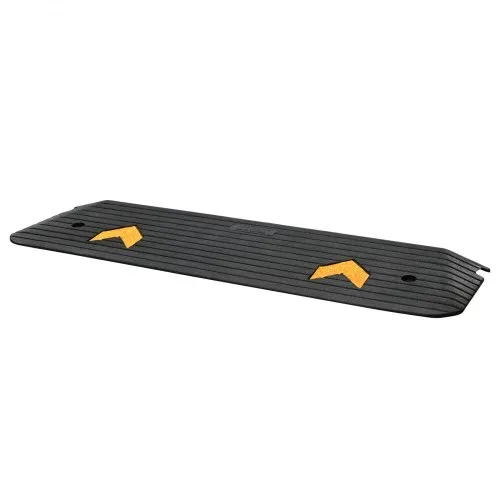 VEVOR Schwellenrampe Vollgummi Türschwellenrampe 15Tonnen Tragfähigkeit Bordsteinrampe mit Kanal 113x24,1x2,5cm Rollstuhlrampe Auffahrrampe Gummirampe Ideal für unebenen Boden Bordsteinkanten – Bild 10