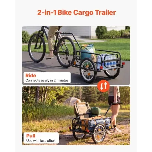 VEVOR Fahrradanhänger Lastenanhänger 2-in-1 Handwagen mit Kupplung 40 kg, Kohlenstoffstahl & 600D Oxford, Mit Deichsel, Reflektoren, Faltbares Design, Für 22-28 Zoll Räder, Fahrradwagen für Transport VEVOR Fahrradanhänger Lastenanhänger 2-in-1 Handwagen mit Kupplung 40 kg, Kohlenstoffstahl & 600D Oxford, Mit Deichsel, Reflektoren, Faltbares Design, Für 22-28 Zoll Räder, Fahrradwagen für Transport