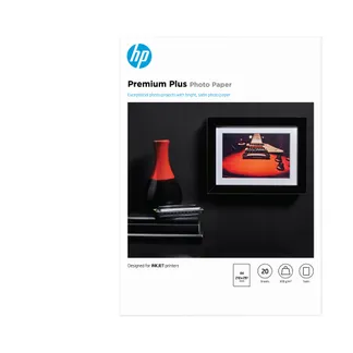 HP Premium Plus Fotopapier, Satin, 300 g/m2, A4 210 x 297 mm, 20 Blatt HP Premium Plus Fotopapier, Satin, 300 g/m2, A4 210 x 297 mm, 20 Blatt