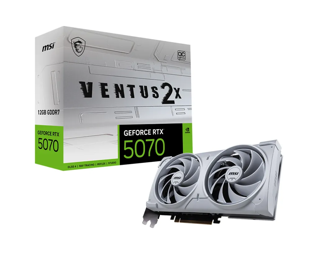 MSI GeForce RTX5070 VENTUS 2X OC White NVIDIA GeForce RTX 5070 12 GB GDDR7 MSI GeForce RTX5070 VENTUS 2X OC White NVIDIA GeForce RTX 5070 12 GB GDDR7