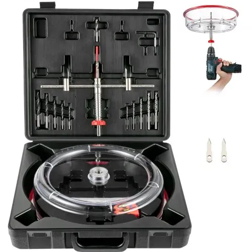 VEVOR Einstellbares Lochsägen-Set, 1-5/8 Zoll bis 11-13/16 Zoll (40-300mm), Einbau-Lochsäge mit PC-Staubschutz, Zwei austauschbare Zentrierbohrer, für Einbauleuchten, Deckenlautsprecher, V. Entlöcher VEVOR Einstellbares Lochsägen-Set, 1-5/8 Zoll bis 11-13/16 Zoll (40-300mm), Einbau-Lochsäge mit PC-Staubschutz, Zwei austauschbare Zentrierbohrer, für Einbauleuchten, Deckenlautsprecher, V. Entlöcher