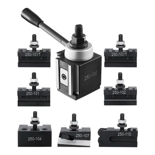 VEVOR Schnellwechsel-Werkzeughalter-Set, 8-teilig, Stahlhalter, passend für Mini-Drehmaschinen und Metalldrehmaschinen mit 152,4 bis 305 mm Umlaufdurchmesser, ideale Verbesserung für Ihre Werkstatt VEVOR Schnellwechsel-Werkzeughalter-Set, 8-teilig, Stahlhalter, passend für Mini-Drehmaschinen und Metalldrehmaschinen mit 152,4 bis 305 mm Umlaufdurchmesser, ideale Verbesserung für Ihre Werkstatt