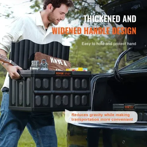 VEVOR 3er-Set 45L Profi Klappbox aus PP Transportbox mit Deckel Faltbarer Aufbewahrungsbox mit Handgriff Stapelbare Kisten Storage Box Faltboxen Stapelboxen für Aufbewahrung & Transport – Bild 4