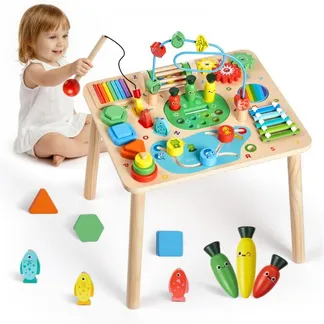 VEVOR Holz Aktivitätstisch, Montessori Spielzeug, 13-in-1-Lerntisch, Spieltisch Aktivitätstisch für Kinder ab 6 Monaten, ideales Geschenk für Geburtstag, Weihnachten oder Kindertag, 6-36 Monate VEVOR Holz Aktivitätstisch, Montessori Spielzeug, 13-in-1-Lerntisch, Spieltisch Aktivitätstisch für Kinder ab 6 Monaten, ideales Geschenk für Geburtstag, Weihnachten oder Kindertag, 6-36 Monate