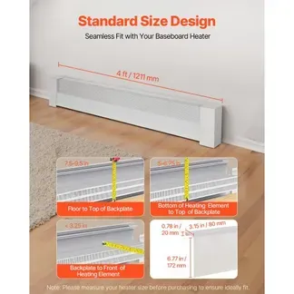 VEVOR Heizungsabdeckungen, Basic-Serie, 1221 x 80 x 193 mm, Standard-Frontabdeckung für Heizkörper elektrische Heizgeräte, Ersatzabdeckung aus robustem Stahl, für Schlafzimmer, weiß VEVOR Heizungsabdeckungen, Basic-Serie, 1221 x 80 x 193 mm, Standard-Frontabdeckung für Heizkörper elektrische Heizgeräte, Ersatzabdeckung aus robustem Stahl, für Schlafzimmer, weiß