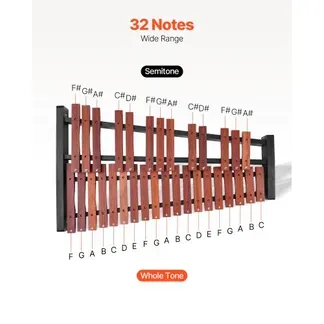 VEVOR Glockenspiel, 32 Noten, professionelles Xylophon-Schlaginstrument aus Holz, mit höhenverstellbarem Ständer aus Kohlenstoffstahl, 4 Schlägeln, Tragetasche, Musikinstrumenten-Set für Anfänger VEVOR Glockenspiel, 32 Noten, professionelles Xylophon-Schlaginstrument aus Holz, mit höhenverstellbarem Ständer aus Kohlenstoffstahl, 4 Schlägeln, Tragetasche, Musikinstrumenten-Set für Anfänger