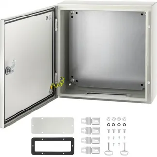VEVOR Schaltschrank NEMA-Industriegehäuse, 40 x 40 x 15 cm NEMA 4X-Stahl-Verteilerschrank, IP66 wasser- und staubdicht, elektrischer Anschlusskasten für den Außen-/Innenbereich, mit Montageplatte VEVOR Schaltschrank NEMA-Industriegehäuse, 40 x 40 x 15 cm NEMA 4X-Stahl-Verteilerschrank, IP66 wasser- und staubdicht, elektrischer Anschlusskasten für den Außen-/Innenbereich, mit Montageplatte