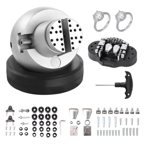 VEVOR Kugelschraubstock, 5-Zoll-Gravur-Einstellwerkzeug, 360° drehbarer Gravurblock-Schraubstock, 69-teiliger Aufsatz, Schmuck-Gravurblock-Werkzeuge, Standardblock für Edelsteineinlagen und kleine Gra VEVOR Kugelschraubstock, 5-Zoll-Gravur-Einstellwerkzeug, 360° drehbarer Gravurblock-Schraubstock, 69-teiliger Aufsatz, Schmuck-Gravurblock-Werkzeuge, Standardblock für Edelsteineinlagen und kleine Gra