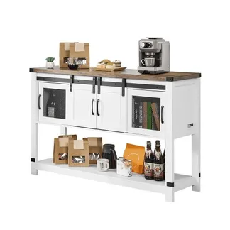 VEVOR Kaffeebarschrank 120 x 39,8 x 83 cm Bauernhaus-Kaffeebarschrank mit 4-stufigem Stauraum, Kaffeebartisch mit Scheunentoren, Sideboard-Buffetschrank für Wohnzimmer Eingangsbereich VEVOR Kaffeebarschrank 120 x 39,8 x 83 cm Bauernhaus-Kaffeebarschrank mit 4-stufigem Stauraum, Kaffeebartisch mit Scheunentoren, Sideboard-Buffetschrank für Wohnzimmer Eingangsbereich