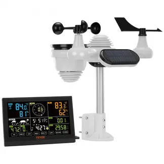VEVOR 7-in-1 Wetterstation Funkwetterstation mit Außensensor 190,5 mm (7.5-inch) Farbdisplay RCC-Atomuhr zur Messung von Windrichtung Windgeschwindigkeit Luftdruck Innen/Außentemperatur und -feuchtigkeit Mondphase VEVOR 7-in-1 Wetterstation Funkwetterstation mit Außensensor 190,5 mm (7.5-inch) Farbdisplay RCC-Atomuhr zur Messung von Windrichtung Windgeschwindigkeit Luftdruck Innen/Außentemperatur und -feuchtigkeit Mondphase
