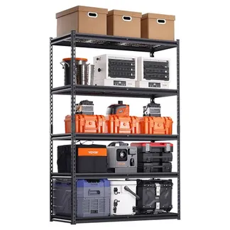 VEVOR Lagerregale, 1361 kg, 5-stufiges Schwerlastregal für die Garage, 508×1219,2×1828,8 mm, verstellbares Steckregal, Kellerregal, Industrieregal, Allzweckregal, für Küche, Lager, Keller, schwarz VEVOR Lagerregale, 1361 kg, 5-stufiges Schwerlastregal für die Garage, 508×1219,2×1828,8 mm, verstellbares Steckregal, Kellerregal, Industrieregal, Allzweckregal, für Küche, Lager, Keller, schwarz