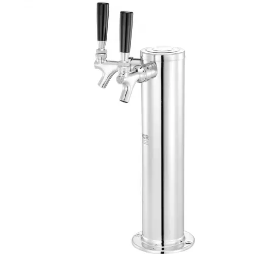 VEVOR Kegerator-Turm-Kit, Bier-Umrüstsatz mit zwei Zapfhähnen, Bier-Turmspender aus Edelstahl mit Doppelmessgerät W21.8-Regler und A-System-Fasskupplung, Bier-Tropfschale für Partys zu Hause – Bild 9