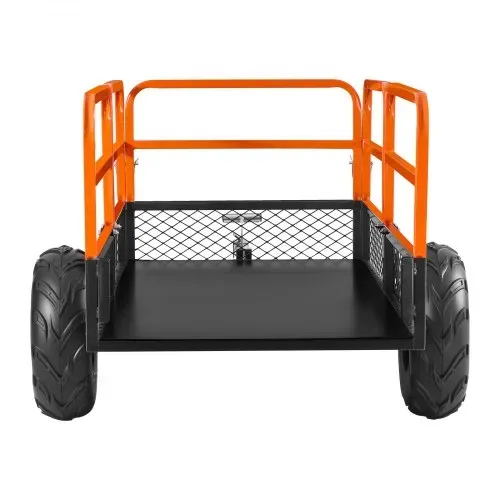 VEVOR Kippanhänger, 725,75 kg, ATV-UTV-Anhänger aus Stahl zum Hinterherziehen, Kipper mit abnehmbarer Rückwand, Gartenanhänger zum Hinterherziehen für Rasenmäher, Traktoren und Gartenabfälle – Bild 9