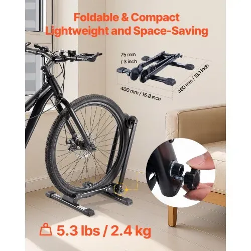 VEVOR Fahrradständer, 2er-Pack, faltbarer, kompatibel mit Mountainbikes & 508–736,6 mm großen Fahrrädern, Abstellständer aus Karbonstahl, Ideal für kleine Räume, Eingangsbereich, Garage – Bild 3