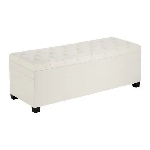 VEVOR Sitzhocker mit Stauraum 110 x 40 x 40 cm Fußbank Aufbewahrungsbox bis 299,37 kg belastbar, hochklappbare gepolsterte Sitzbank mit Metallrahmen, Ottomane für Wohnzimmer Schlafzimmer Beige VEVOR Sitzhocker mit Stauraum 110 x 40 x 40 cm Fußbank Aufbewahrungsbox bis 299,37 kg belastbar, hochklappbare gepolsterte Sitzbank mit Metallrahmen, Ottomane für Wohnzimmer Schlafzimmer Beige