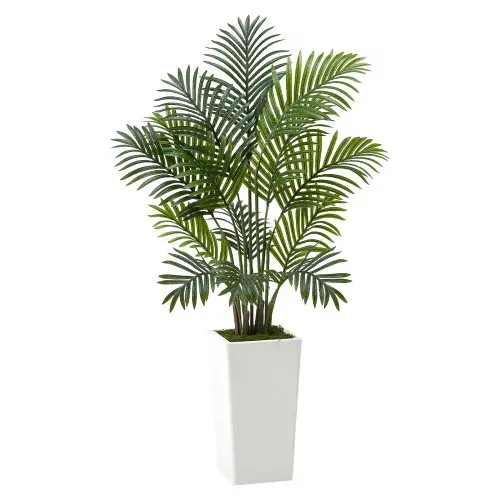 VEVOR Künstliche Areca-Palmen, 1,2 m, 2er-Pack Kunstpalmen, tropische Pflanzen mit weißem Pflanzgefäß, Kunstseidenpflanze im Topf, Kunstbaum für Veranden, Wohnzimmer, Terrassen, Zuhause, Büro – Bild 10
