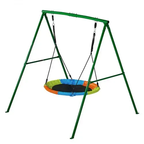 VEVOR Gartenschaukel mit A-förmigem Metallgestell, Schaukelsitz (101,6 cm Groß), bis zu 199,6 kg Tragkraft, Schaukelset Outdoor, Verstärkt mit Spiralförmigen Bodenankern, Tellerschaukel Farbenfroh – Bild 10