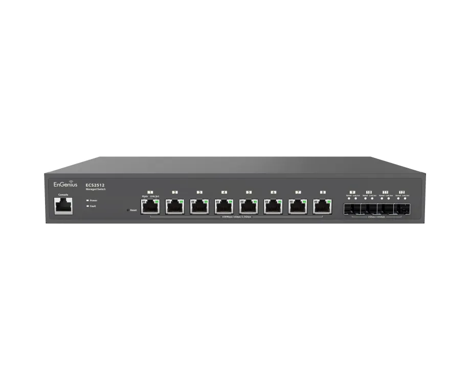 EnGenius Switch full managed Layer2+ 12 Port • 8x 2.5 GbE • 4x SFP+ • 13" • ECS2512 • EnGenius Cloud – Bild 3