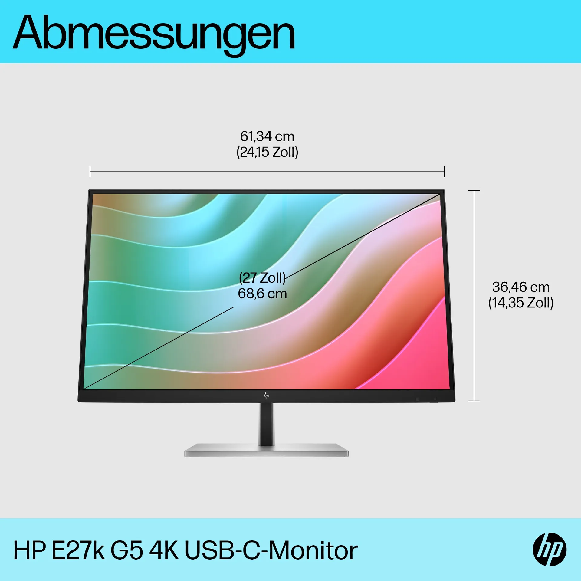 HP E-Series E27k G5 4K USB-C-Monitor – Bild 6